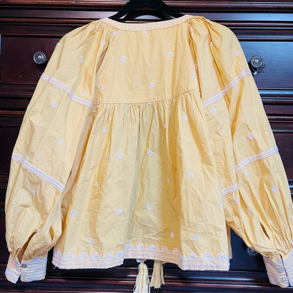 Zara Yellow & Embroidered Top - Picture 3 of 5